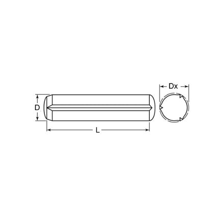 1053802 | GP3-0400-3000-3 (6 Pcs) --- Groove Pins - 4x30 - N/A - Stainless Steel 303/304 Similar to A2, 18-8 HRB80 Pin