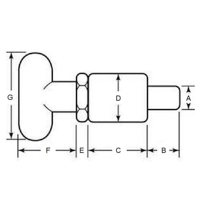 1085602 | BSD-55LOALRS --- Pull Pins - 9.525x14.288x38.1 mm Tee Handle - Aluminium and Steel Pin