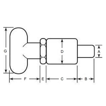 1071674 | BSD-50ALRS --- Pull Pins - 6.35x14.288x38.1 mm Tee Handle - Aluminium and Steel Pin