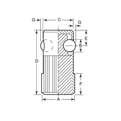 1117640 | WST-65RS --- Side Thrust Pins - 18.034x6.604x17.018 mm Double Sided Steel Ball - Steel Ball Pin