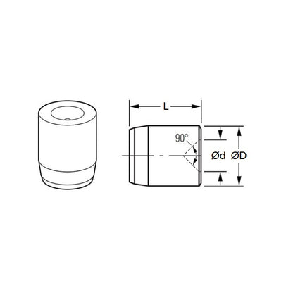 1085481 | VD-8RS --- Ball Buttons Plungers - 9.525x13.899x15.875 mm - Stainless Steel AISI 440C Recess