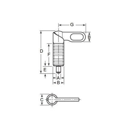 1087345 | PLIT-040-095F-10-G-S3 --- Indexing Plungers - 3/8-24 UNF - 9.53mm - 20 mm - 0.4 N Grip - Stainless Steel Plunger