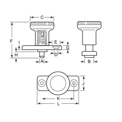 1098451 | PLI-M-080-120-31-LM-C --- Indexing with Plate Plungers - 12x44 mm - 1.6 N Locking - Steel Plunger