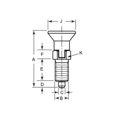 1081835 | PLIT-040-080-100-39-LKP-C --- Indexing Pull Knob Plungers - M8 Fine - 8x1mm - 38.5 mm - 5.4 N - Steel Plunger