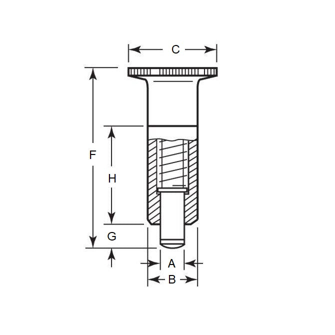 1117240 | PLI-P-080180-31-K-C --- Indexing Unthreaded Non Locking Plungers - 18x34 mm - 5.4 N With Knob - Steel Plunger
