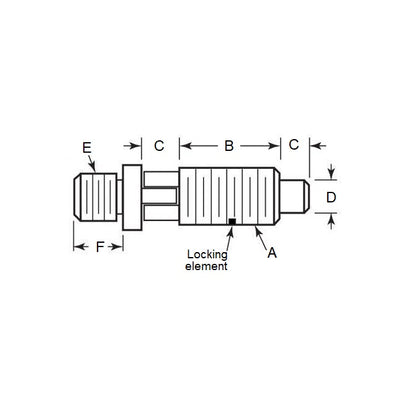 1076804 | PLST-079C-159-TACL-013 (250 Pcs) --- Spring Threaded Adapter Plungers - 5/16-18 UNC - 7.94mm - 15.9 mm - 3.3 N Locking - Steel Plunger