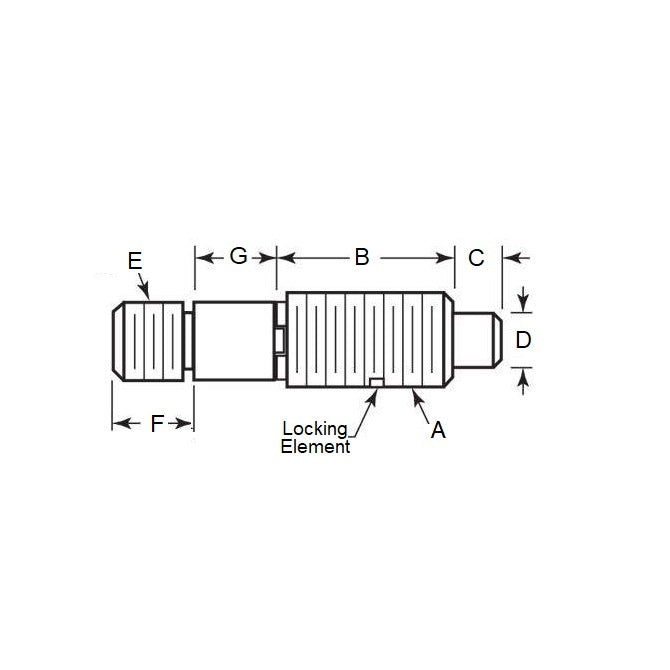 1090790 | PLST-100M-190-TAC-018 (250 Pcs) --- Spring Threaded Adapter Plungers - M10 - 10x1.5mm - 19 mm - 3 N Non Locking - Steel Plunger