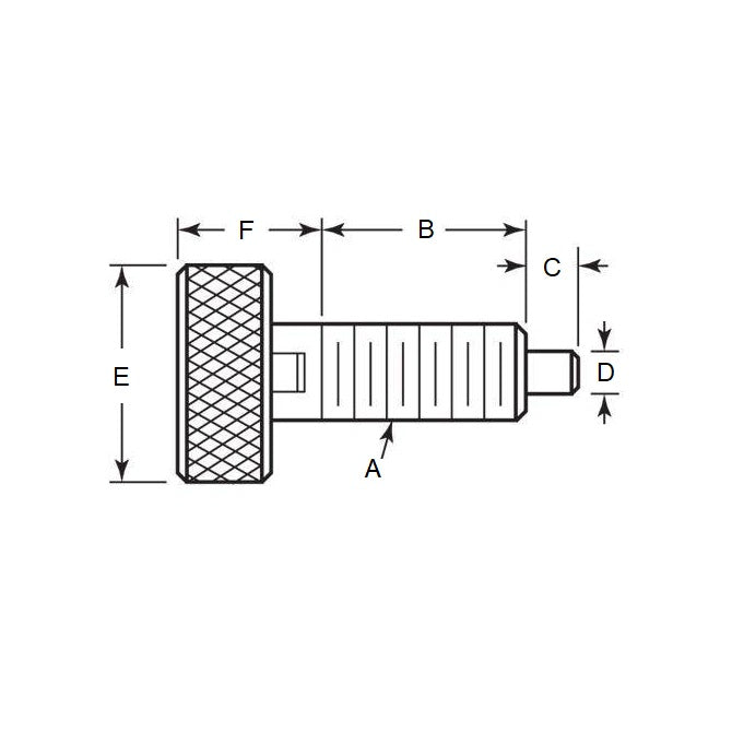 1086010 | PLST-095C-191-HKSL-013 --- Spring Plungers - 3/8-16 UNC - 9.53mm - 19.1 mm - 2.2 N Knurled Handle - Stainless Steel Plunger