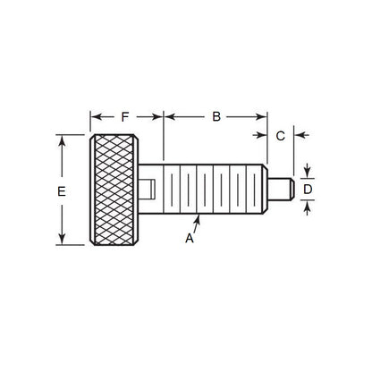 1101008 | PLST-127C-165-HKSLLK-018 --- Spring Plungers - 1/2-13 UNC - 12.7mm - 16.5 mm - 2.2 N Knurled Handle - Stainless Steel Plunger