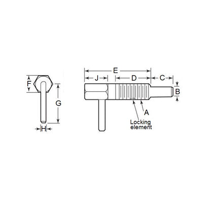 1101514 | PLST-127C-222-HLPCL-009 (250 Pcs) --- Spring Plungers - 1/2-13 UNC - 12.7mm - 22.2 mm - 2.2 N L Handle - Steel Body with Phenolic Plunger