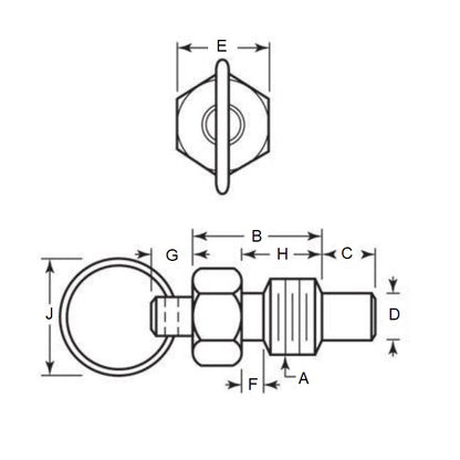 1110159 | PLST-159C-254-RS-022 --- Spring Plungers - 5/8-11 UNC - 15.88mm - 14.2 mm - 5.6 N Ring Handle - Stainless Steel Plunger