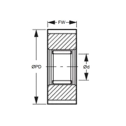 1087264 | ID-PL9-18-025-254R (Each) --- Timing Idler Pulleys - Belt Type L 9.525mm - 3/8 in. - 53.8x25.4 mm - Steel Pulley