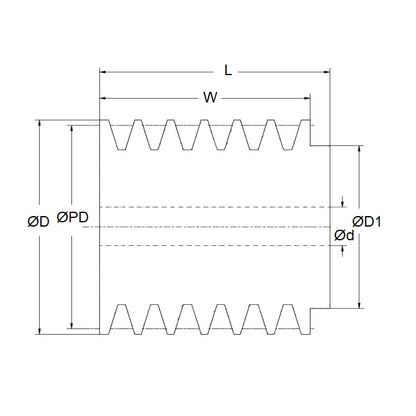 1158897 | PPV-J-048-06-0127 --- Poly V Pulleys - 48.26x6 mm - 49.02 J Section - Steel Pulley