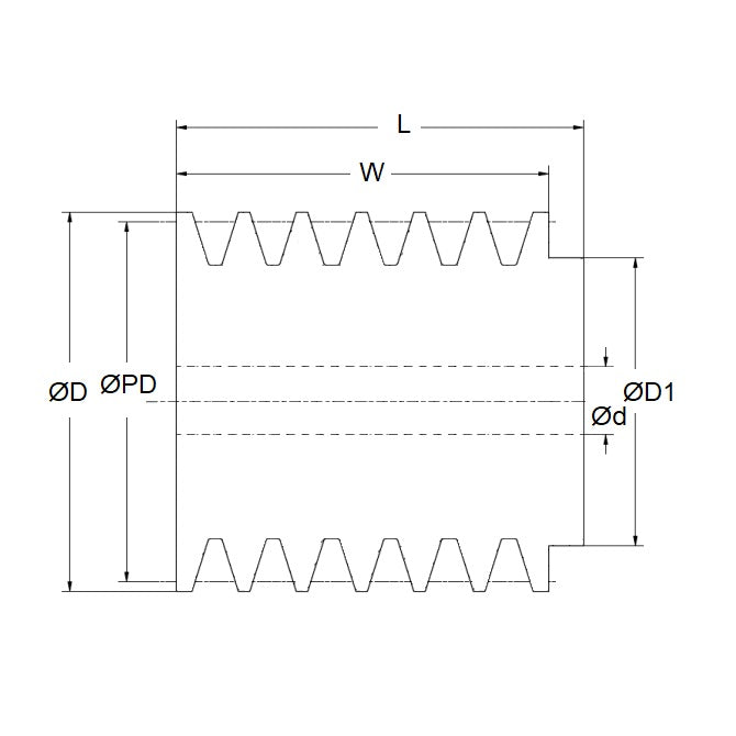 1156940 | PPV-J-046-06-0159 --- Poly V Pulleys - 45.72x6 mm - 46.48 J Section - Steel Pulley
