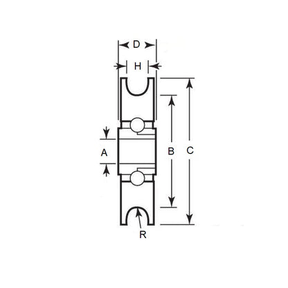1036714 | PUI012-0127-032-ZB (25 Pcs) --- U Groove Idler Pulleys - 1.19x12.7x3.175 mm Single Row - Steel Pulley