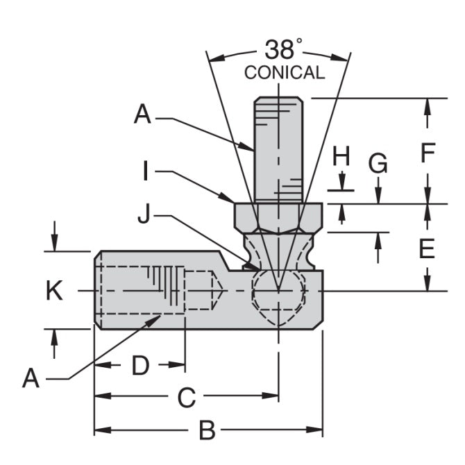 1074094 | STQ40RS (50 Pcs) --- 1/4-28 UNF - 6.35mm - Right Hand 12.7x11.91 mm