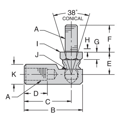 1074094 | STQ40RS (50 Pcs) --- 1/4-28 UNF - 6.35mm - Right Hand 12.7x11.91 mm