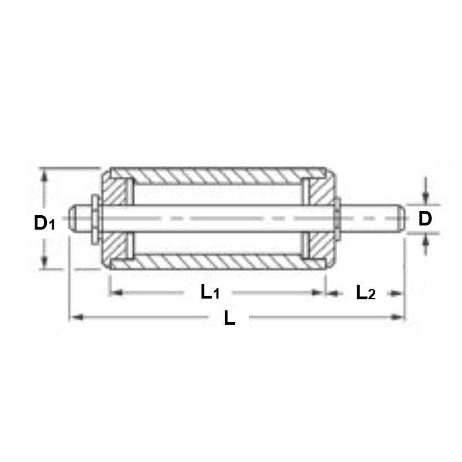1115367 | IDRS150250-50-3S (Each) --- Idler With Shaft Rollers - 15x25x5 mm - Stainless Steel 303/304 Similar to A2, 18-8 HRB80 Roller