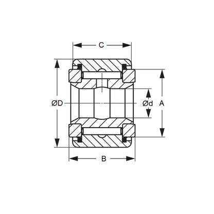 1182253 | CRY-44VUU (Each) --- Needle Roller Roller Followers - 69.85x39.688x19.05 mm Full Complement