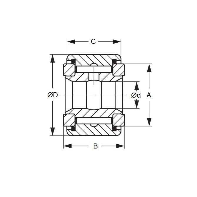 1158858 | CRY-24VUU (Each) --- Needle Roller Roller Followers - 38.1x23.813x11.112 mm Full Complement