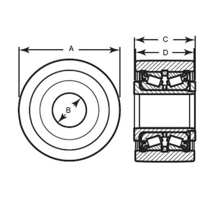 1168870 | CCF935RS --- Plain Rollers - 63.5x39.68x19.05 mm - Steel Roller