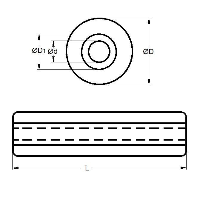 1161699 | AU85RS --- Urethane Lengths Rollers - 50.8x609.6x15.87 mm - Polyurethane Roller