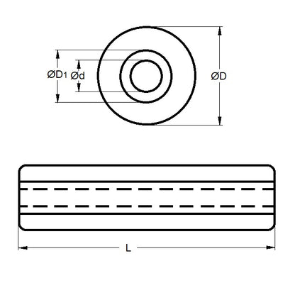 1161699 | AU85RS --- Urethane Lengths Rollers - 50.8x609.6x15.87 mm - Polyurethane Roller