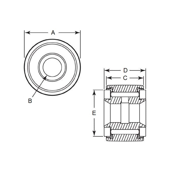 1120799 | CCF105RS --- Standard Roller Followers - 19.05 mm x 14.288 mm x 6.35 mm