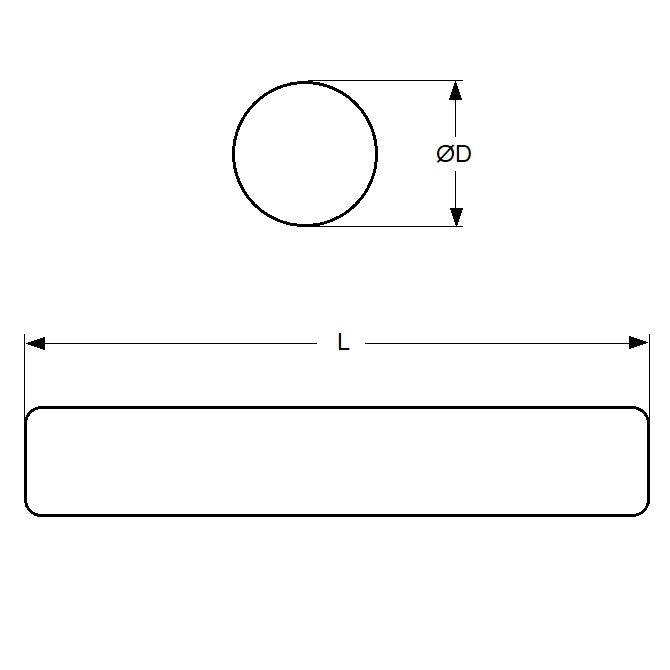 1074863 | 0R-0060-0300-T5O (Each) --- Round Rod - 6x300 mm - Ti-Gr5/TC4 Shaft