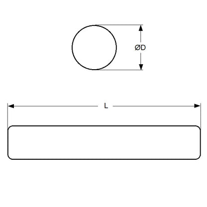1074863 | 0R-0060-0300-T5O (Each) --- Round Rod - 6x300 mm - Ti-Gr5/TC4 Shaft