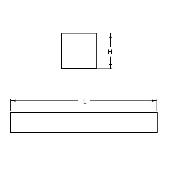 1088456 | 4R-0095-0914-BR360 (2 Pcs) --- Square Bar Rod - 9.53x914 mm - C360 - Brass C360