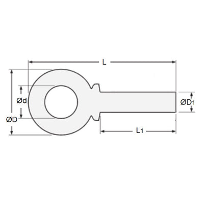 1150142 | FS-113RS --- Blank Shank Eye Bolts - 38.1x88.9x63.5 mm - Steel Bolt