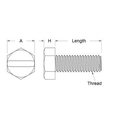 1049737 | SC035C-006-H-SL-N (10 Pcs) --- Hex Head Screws - 6-32 UNC - 3.5mm - 6.4 mm - Nylon - Zytel 101 - Slotted Screw