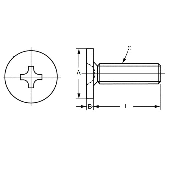 1041870 | SC025M-006-ULH-PH-CZ (50 Pcs) --- Ultra Low Head Screws - M2.5 - 2.5x0.45mm - 6 mm - Alloy Steel - Trivalent Chromate Phillips Screw