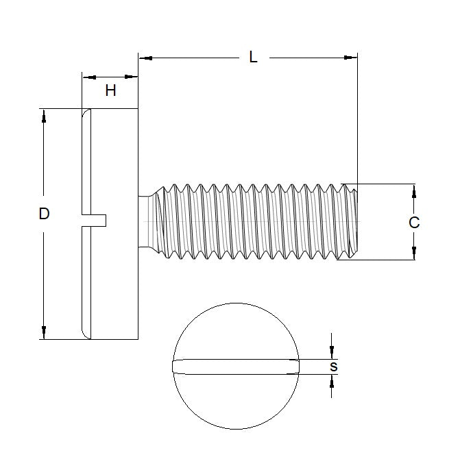 1062045 | SC050M-016-LS-C (10 Pcs) --- Large Shallow Head Screws - M5 - 5x0.8mm - 16 mm - Carbon Steel Screw