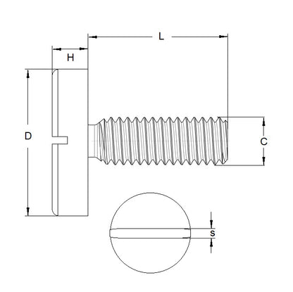 1062045 | SC050M-016-LS-C (10 Pcs) --- Large Shallow Head Screws - M5 - 5x0.8mm - 16 mm - Carbon Steel Screw