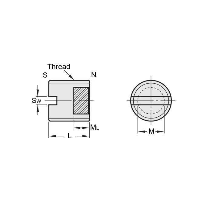 1122673 | SS200M-0250-C-MAG --- Magnetic End Socket Set Screws - M20 - 20x2.5mm - 25 mm - Magnetic Tipped - Carbon Steel Screw