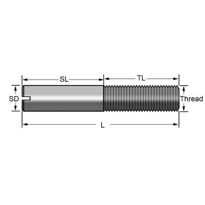 1062123 | SS050M-0180-ASP (5 Pcs) --- Partial Thread Slotted Set Screws - M5 - 5x0.8mm - 18 mm  - Steel Alloy, Rockwell B75 Screw