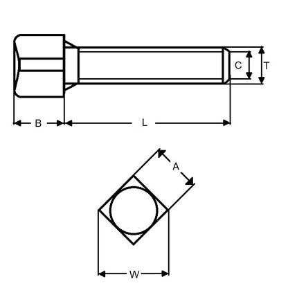 1102597 | SC127C-064-SQ-C-CP --- Set Screws - 1/2-13 UNC - 12.7mm - 63.5x12.7 mm Cup Point