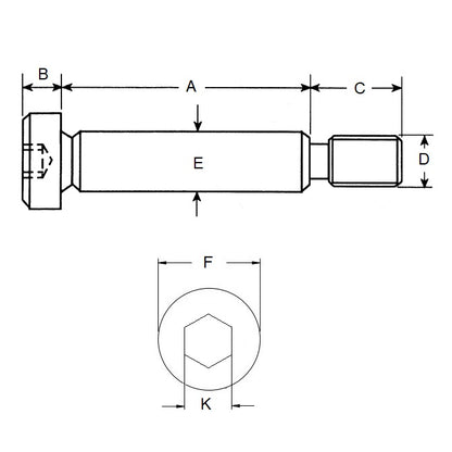 1051323 | SHLD040-004-SKT-S3 (2 Pcs) --- Shoulder Screws - 4x4 mm - M3x0.5 Socket Head - Stainless Steel 303/304 Similar to A2, 18-8 HRB80 Screw