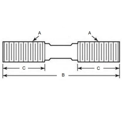 1135876 | SUS65RS (Each) --- Clamping Studs Threaded Rod - 1-8 UNC - 25.4mm - 355.6 mm - 63.5  - Stress Proof Steel to ASTMA311 Class B Stud