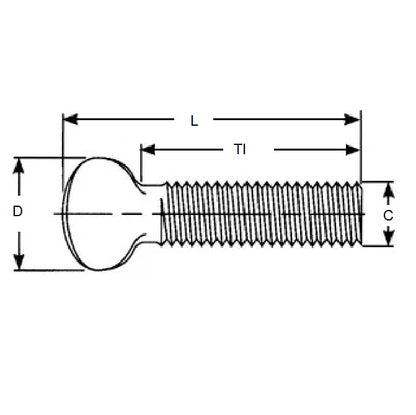1062541 | THS050M-025-F-CS (20 Pcs) --- Thumb Screws - M5 - 5x0.8mm - 25x36.7 mm Flat Key Head - Steel Screw