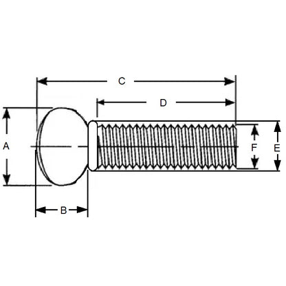 1072122 | THS064C-019-F-CS-WF --- Thumb Screws - 1/4-20 UNC - 6.35mm - 19.05x34.93 mm Flat Key Head - Malleable Iron Screw
