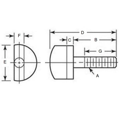 1102154 | THS127C-038-H-CB --- Thumb Screws - 1/2-13 UNC - 12.7mm - 38.1x69.85 mm Half Turn - Steel Screw