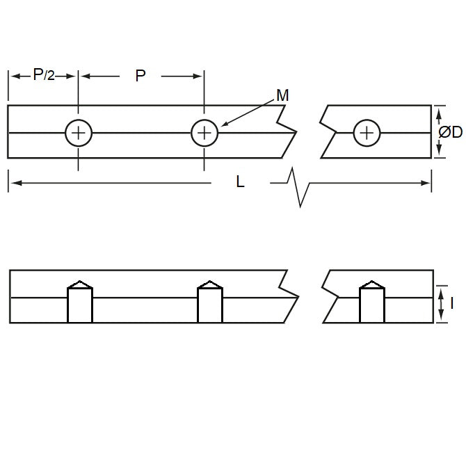 1134609 | 0R-0254-0152-ALCT-T30 --- Linear Shafting - 25.4x152.4x76.2 mm  - Ceramic Coated Aluminium