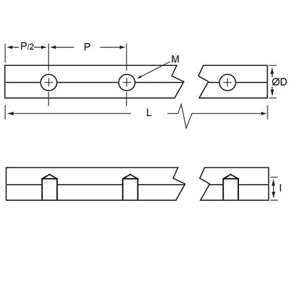 1134609 | 0R-0254-0152-ALCT-T30 --- Linear Shafting - 25.4x152.4x76.2 mm  - Ceramic Coated Aluminium