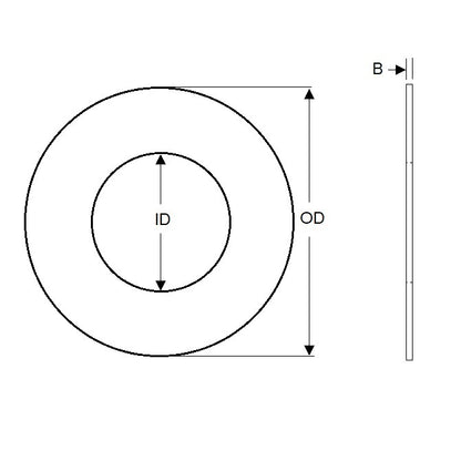 1041890 | W0025-F-007-005-BR (10 Pcs) --- Flat Washers - 2.5x6.5x0.5 mm Commercial - Brass Washer