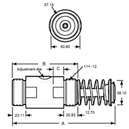 1161654 | ED6RS --- Low Profile Hydraulic Shock Absorbers - 50.8x117.6x195.33 mm Adjustable