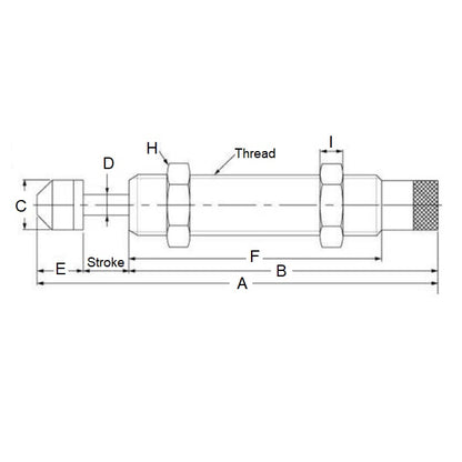1159103 | AD-2550 --- Hydraulic Shock Absorbers - 50 mm M25x1.5 - 25.0mm - 248.6 mm Adjustable