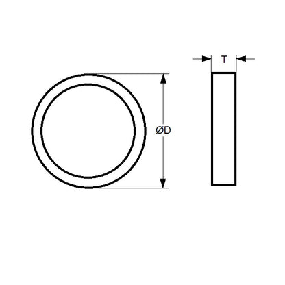 1226304 | ED400RS --- Hydraulic Accessories Shock Absorbers - Suitable Shock Absorber ED3RS / ED4RS 50.8 x 44.45 9.652 mm Flanges